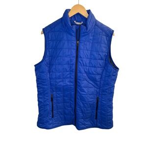 Cutter & Buck Mens XXL WeatherTec Quilted Puffer Vest Royal Blue Full Zip
